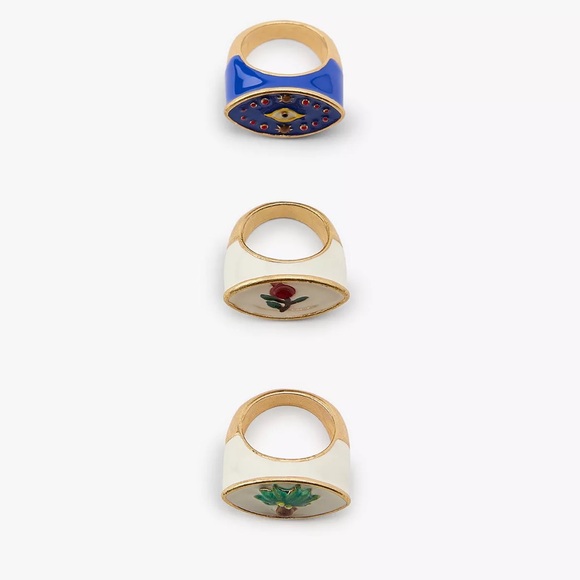 Zara Jewelry - ZARA 3-PACK PALM TREE FLOWER RINGS bloggers favorite